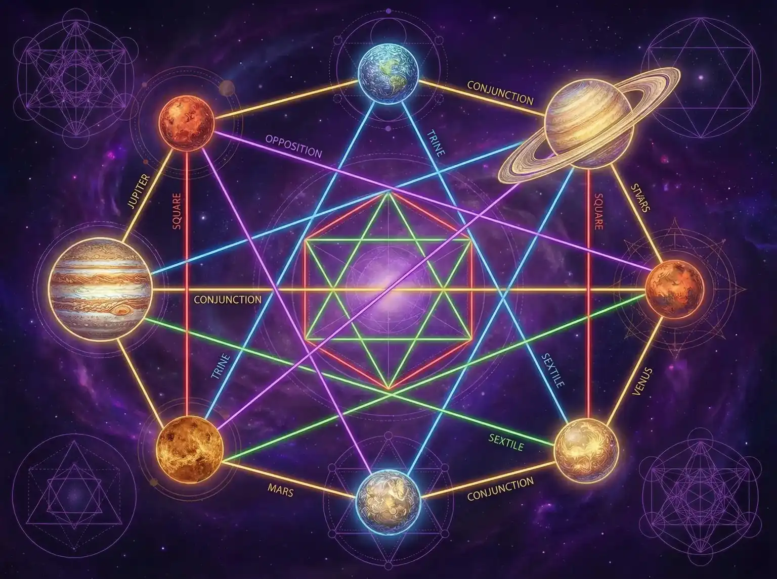 行星相位解读 - 缺宅 | 占星学进阶